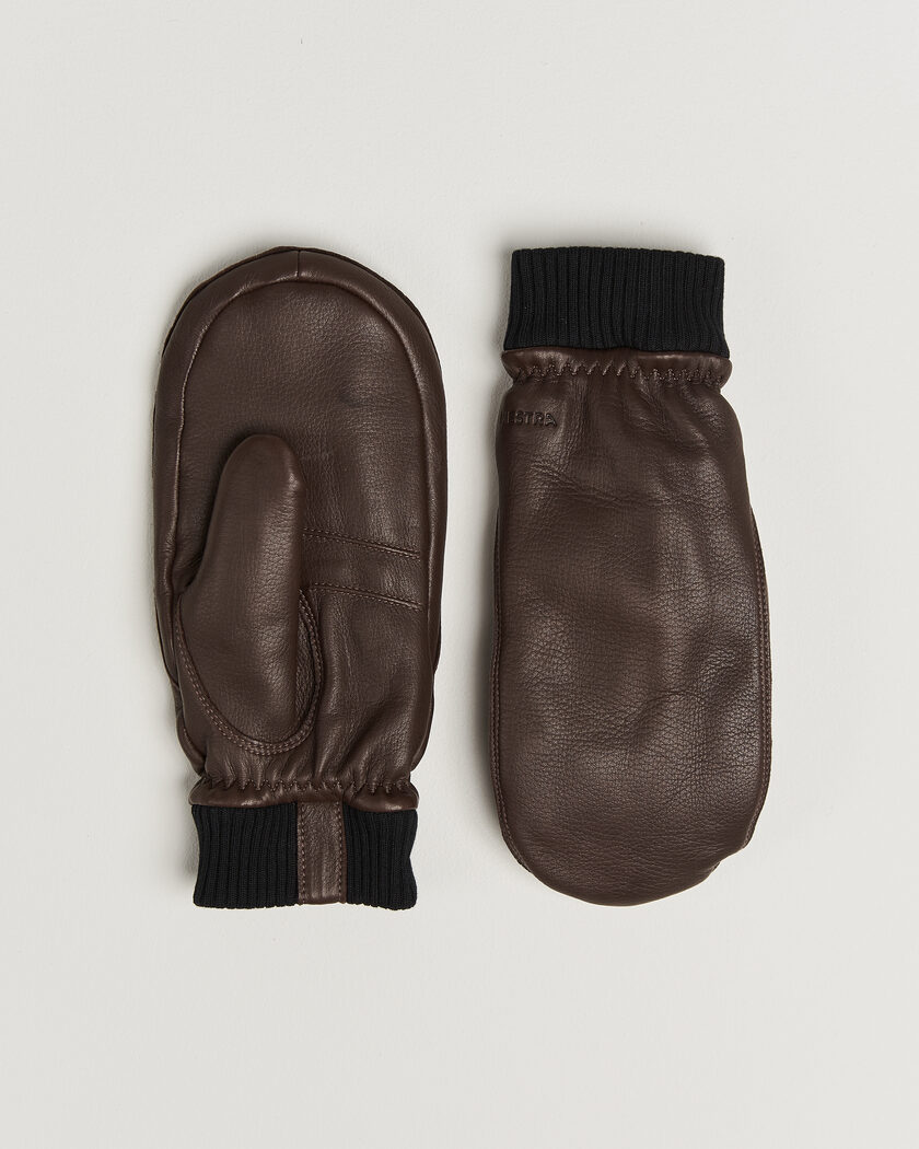 Hestra Tore Deerskin Primaloft Lined Mitt Chocolate – Marrón