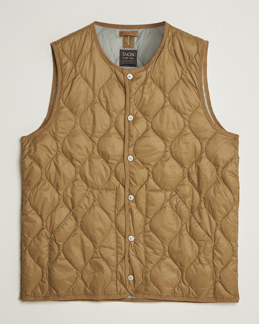  TAION Military Crew Neck Down Vest Dark Khaki Olive – Verde