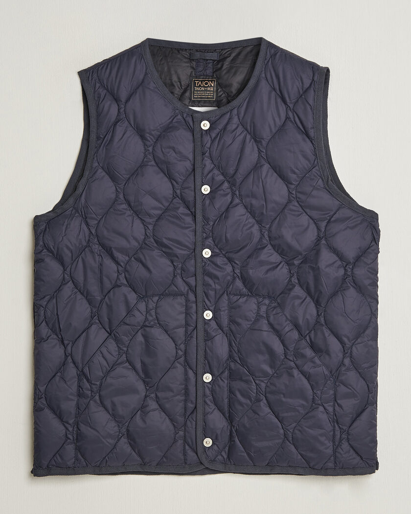  TAION Military Crew Neck Down Vest Dark Navy – Azul