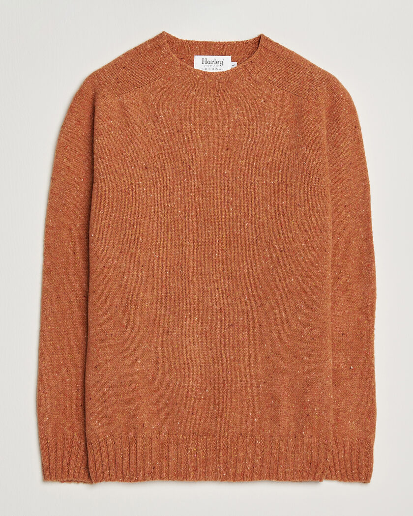 Harley Of Scotland Donegal Wool Crewneck Orange – Naranja