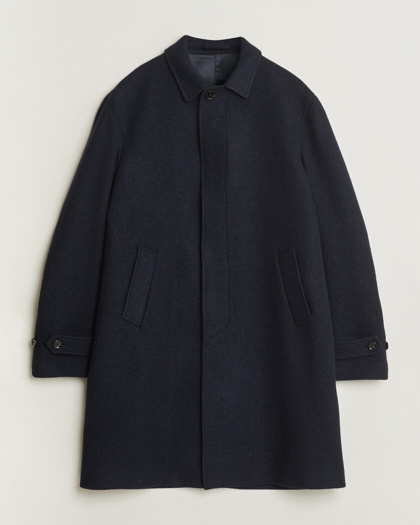 Lardini Wool/Cashmere Boucle Car Coat Navy – Azul