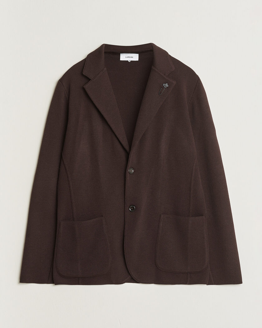 Lardini Knitted Wool Blazer Brown – Marrón