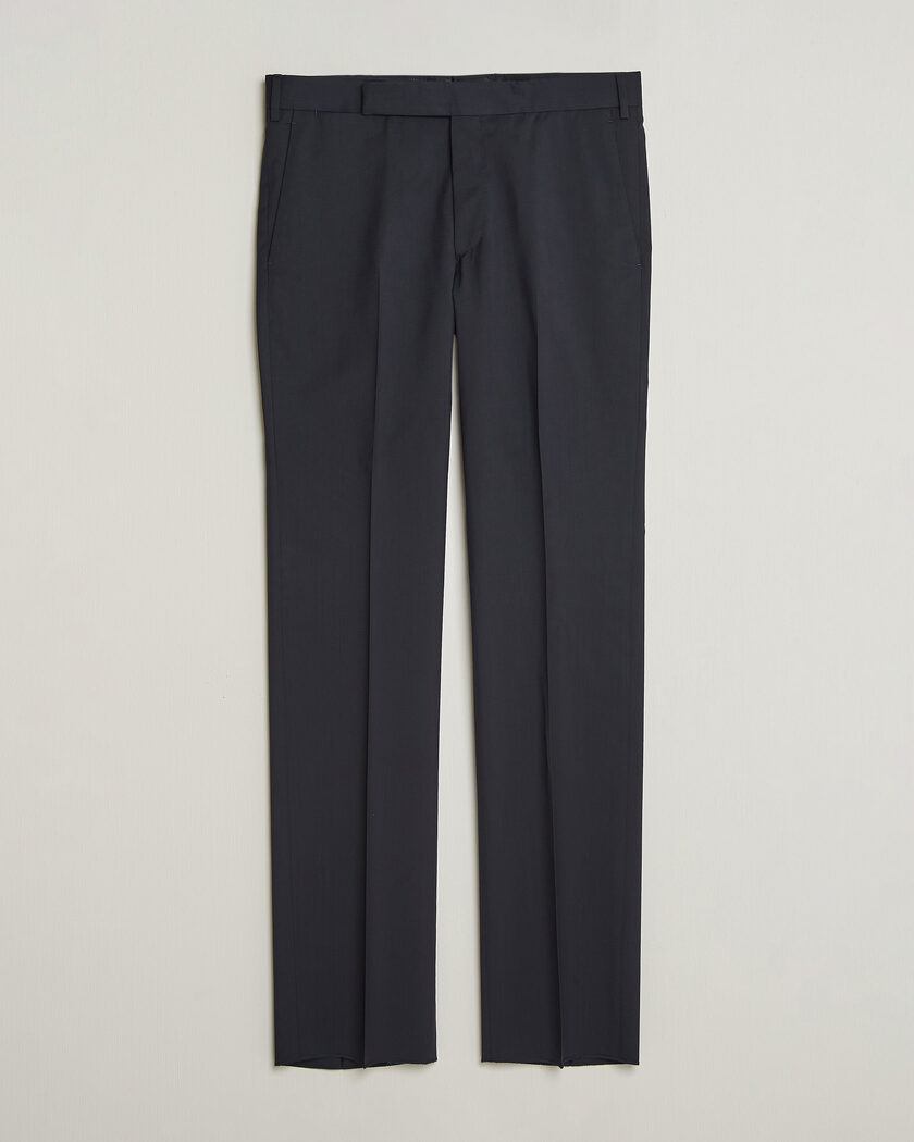 Lardini Straight Fit Wool Trousers Navy – Azul
