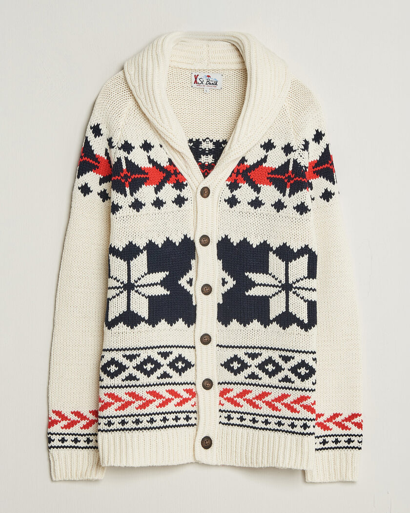 MC2 Saint Barth Archer Cardigan Nordic Aztec – Blanco