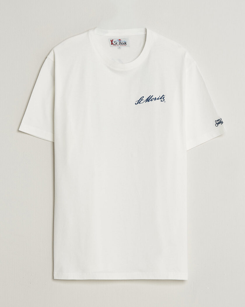 MC2 Saint Barth Back Printed Cotton T-Shirt St Moritz Racing – Blanco