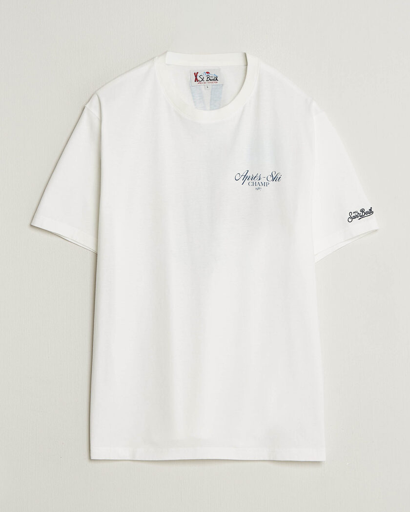 MC2 Saint Barth Back Printed Cotton T-Shirt Ski Post Race – Blanco