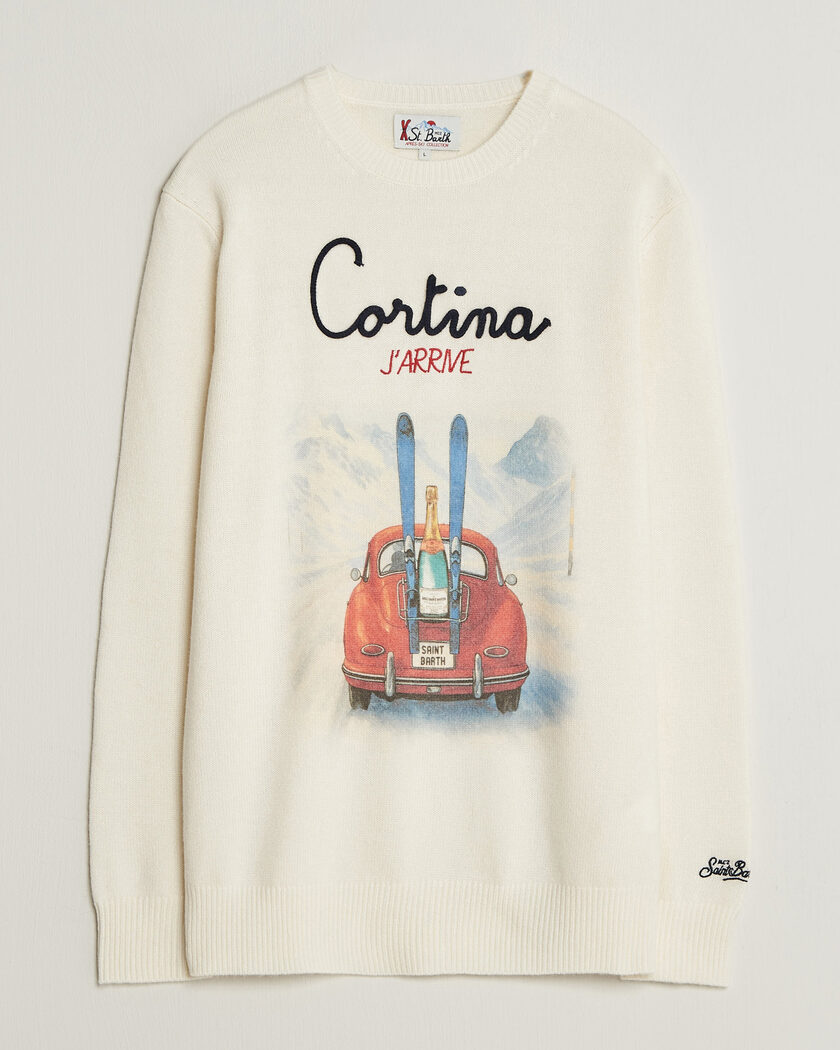 MC2 Saint Barth Heron Printed Sweater Cortina – Blanco