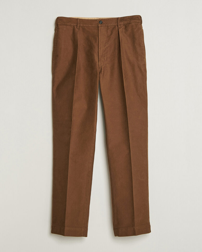 Drake's MKIV Japanese Moleskin Games Trousers Brown – Marrón