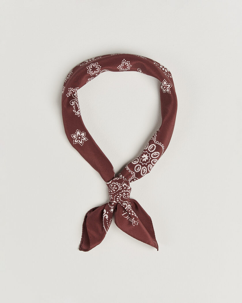 Drake's Traditional Silk Bandana Burgundy – Rojo