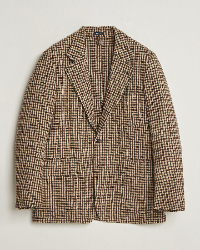 Drake's MKVII Tweed Houndcheck Games Blazer Brown – Marrón