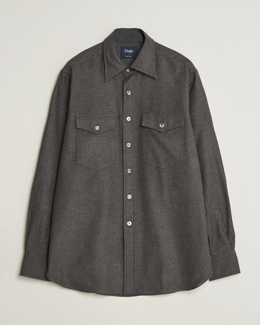 Drake's Two Pocket Casual Shirt Grey – Gris