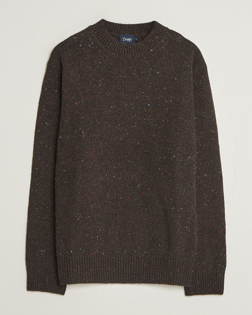 Drake's Donegal Crewneck Brown – Marrón