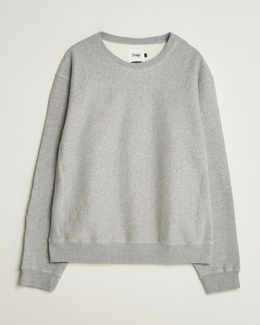 Drake's Reverse Weave Crewneck Sweatshirt Grey – Gris
