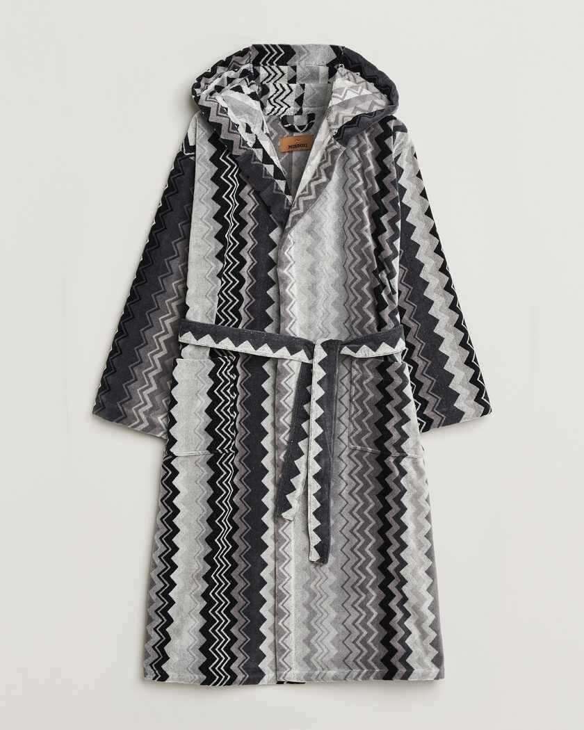 Missoni Home Giacomo Hooded Bathrobe Multi Black – Negro