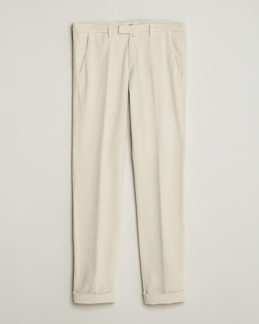 Briglia 1949 Slim Fit Corduroy Trousers Off White – Blanco