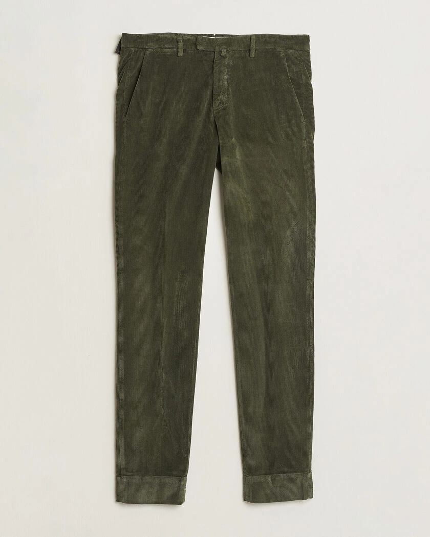 Briglia 1949 Slim Fit Corduroy Trousers Dark Green – Verde