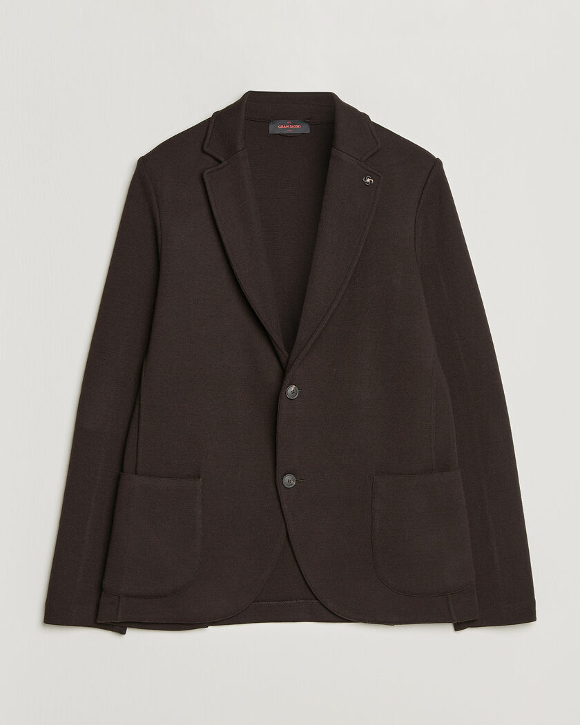 Gran Sasso Rainwool Knitted Blazer Dark Brown – Marrón
