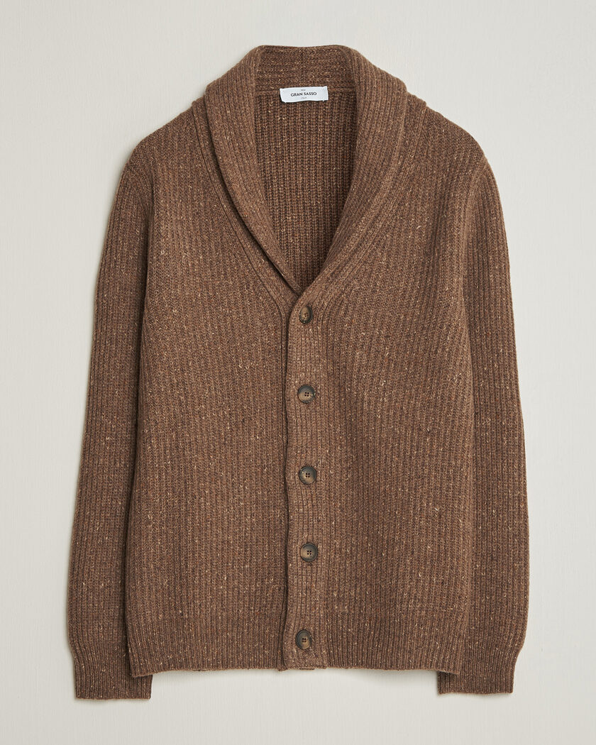 Gran Sasso Wool/Cashmere Donegal Cardigan Brown – Marrón