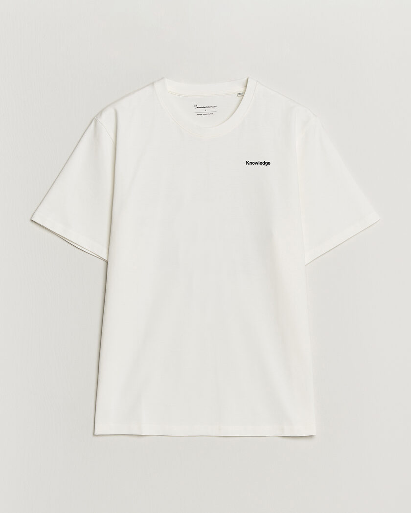 KnowledgeCotton Apparel Back Print T-Shirt Egret – Blanco