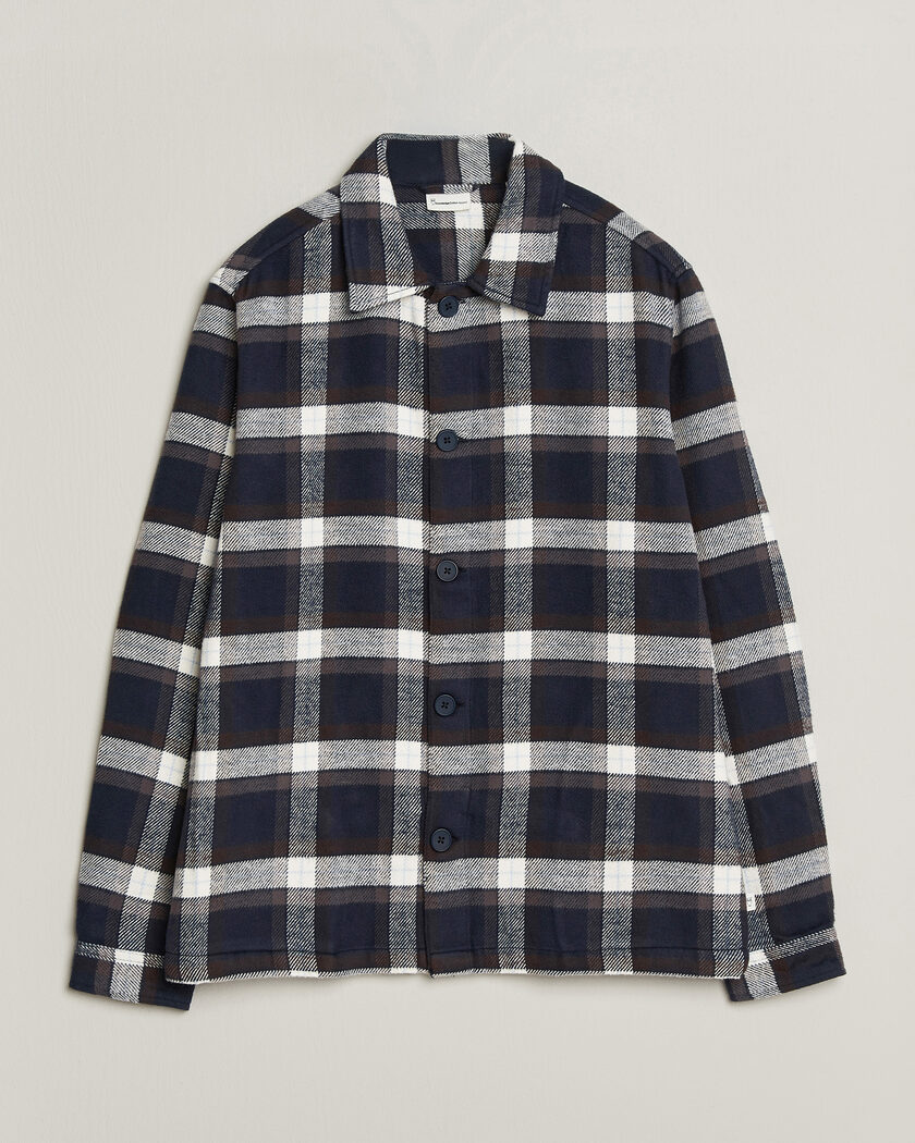 KnowledgeCotton Apparel Flannel Check Overshirt Navy – Azul