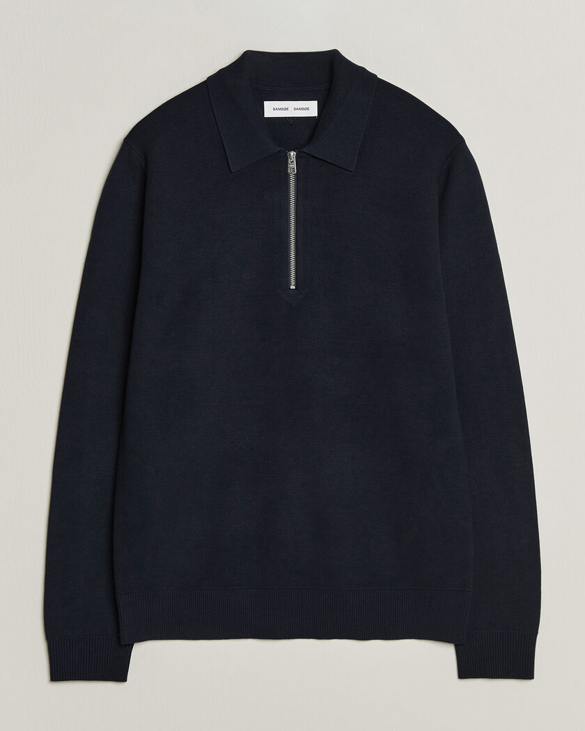 Samsøe Samsøe Matt Half Zip Polo Sky Captain – Azul