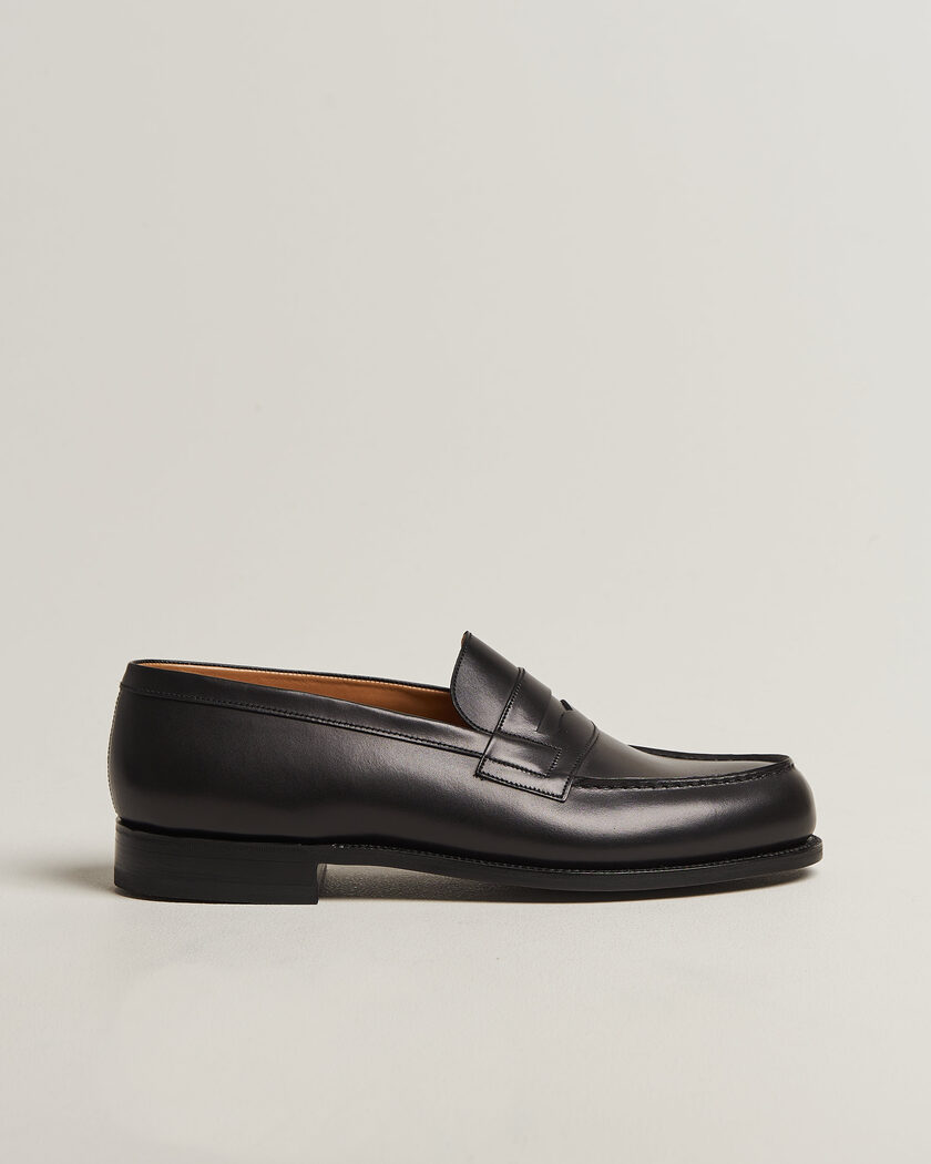 J.M. Weston 180 Penny Loafer Black Calf – Negro