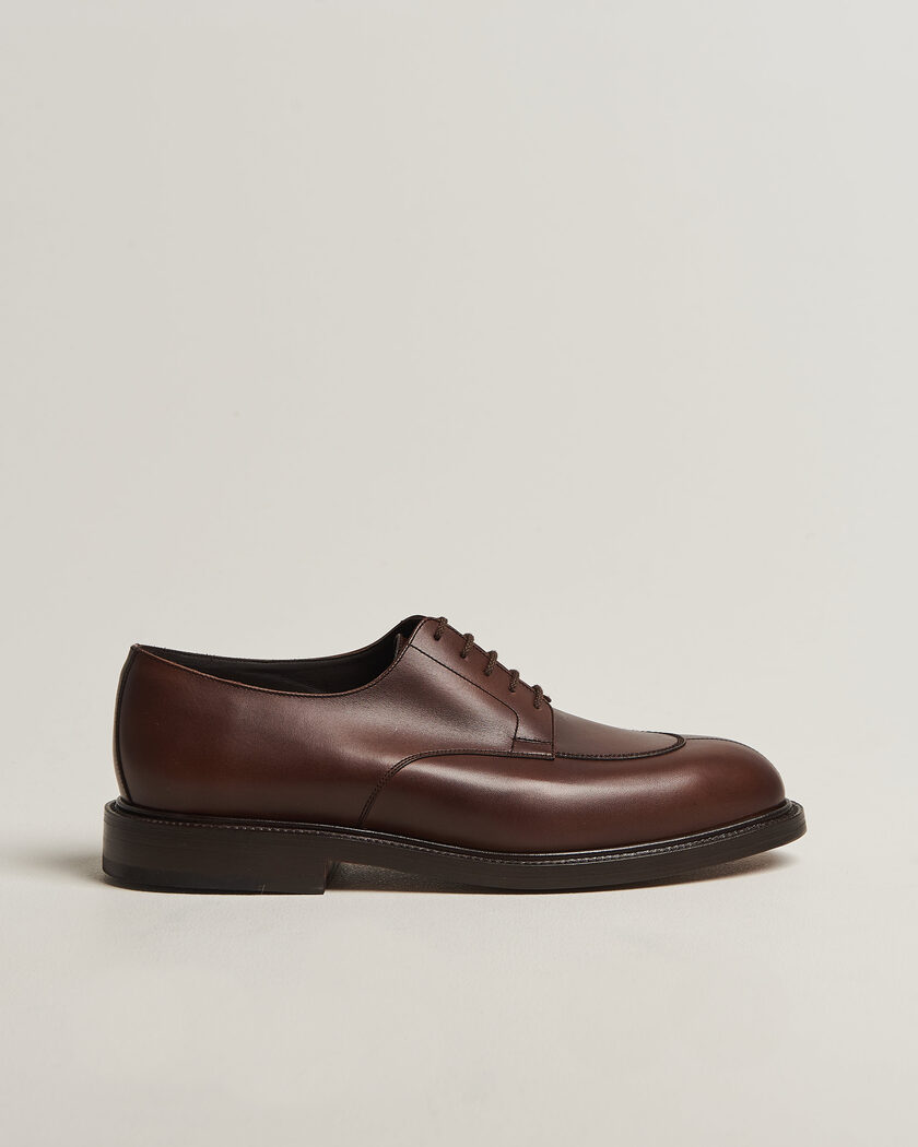 J.M. Weston Half Hunt Derby Coffee Brown Calf – Marrón