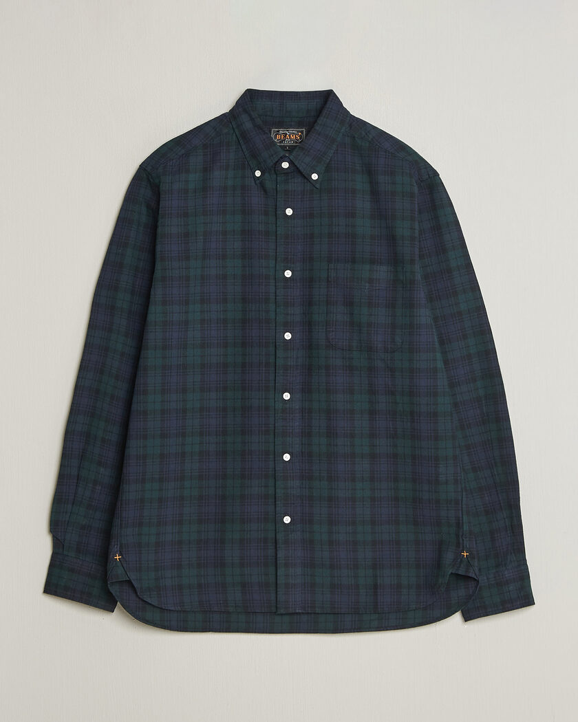 BEAMS PLUS Button Down Shirt Black Watch – Azul