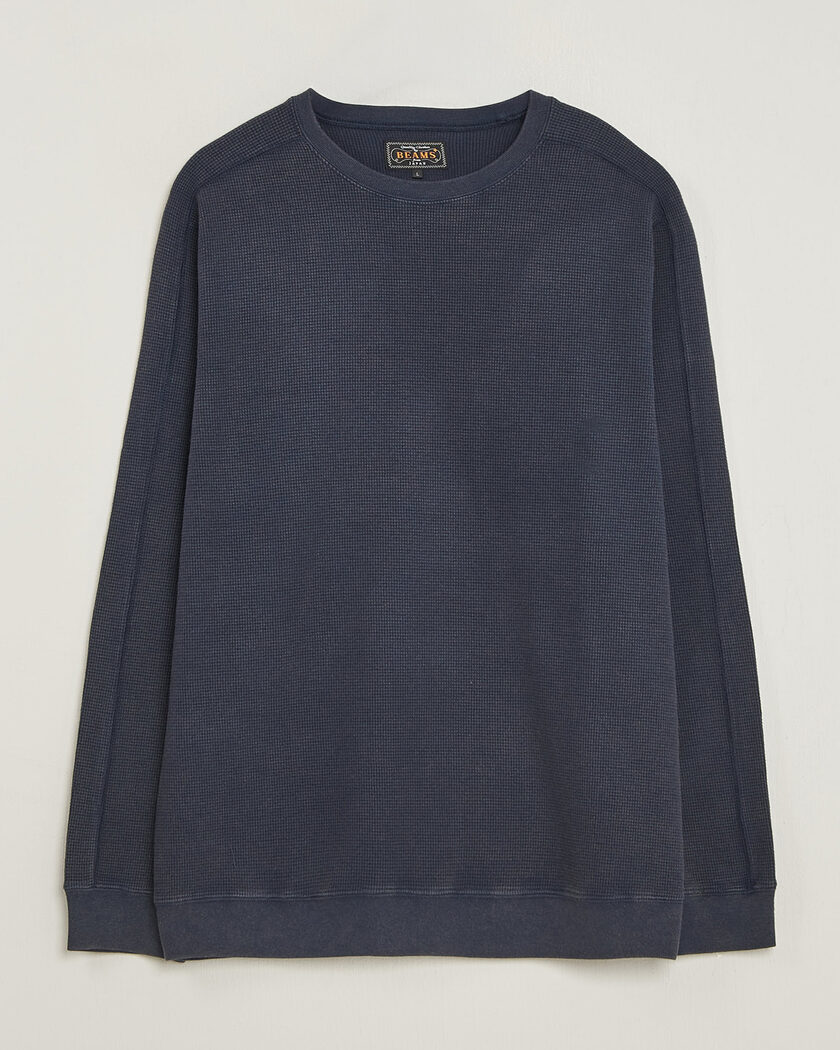 BEAMS PLUS Fade Thermal Crew Navy – Azul