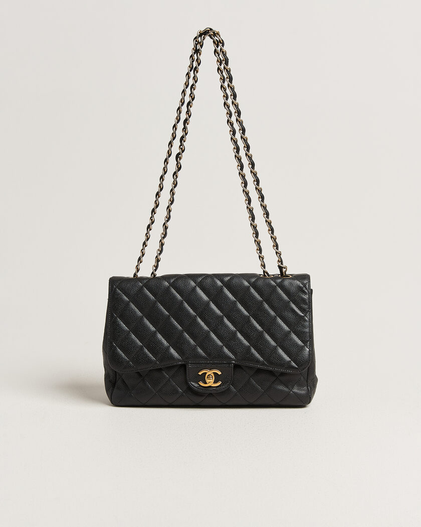Chanel Pre-Owned Classic Jumbo Single Flap Bag Caviar Black – Negro