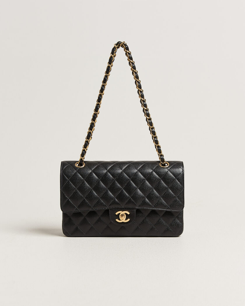Chanel Pre-Owned Classic Medium Double Flap Bag Caviar Black – Negro