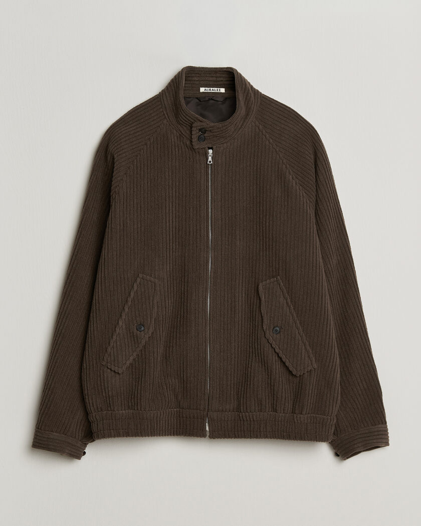 Auralee Wool Cashmere Corduroy Zip Jacket Smoky Brown – Marrón