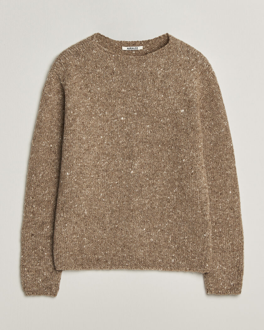Auralee Homespun Tweed Knit Pullover Top Brown – Marrón