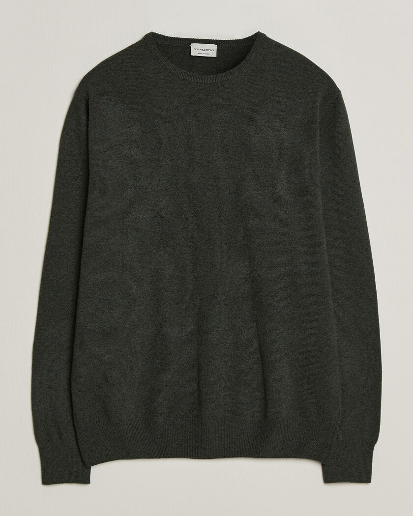 Morgano Wool/Cashmere Crewneck Dark Green – Verde