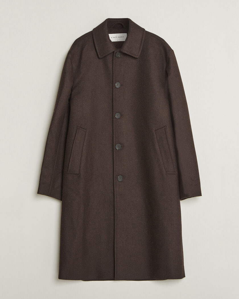 A Day's March Shamrock Wool Car Coat Dark Brown – Marrón