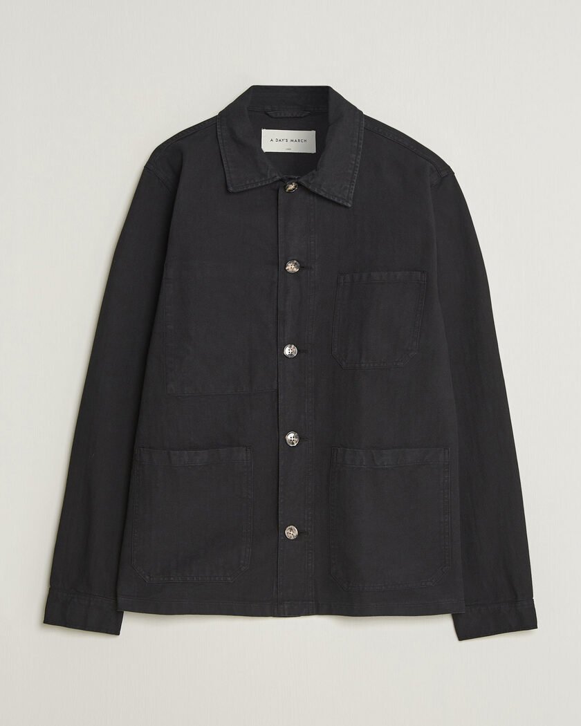 A Day's March Original Herringbone Overshirt Black – Negro