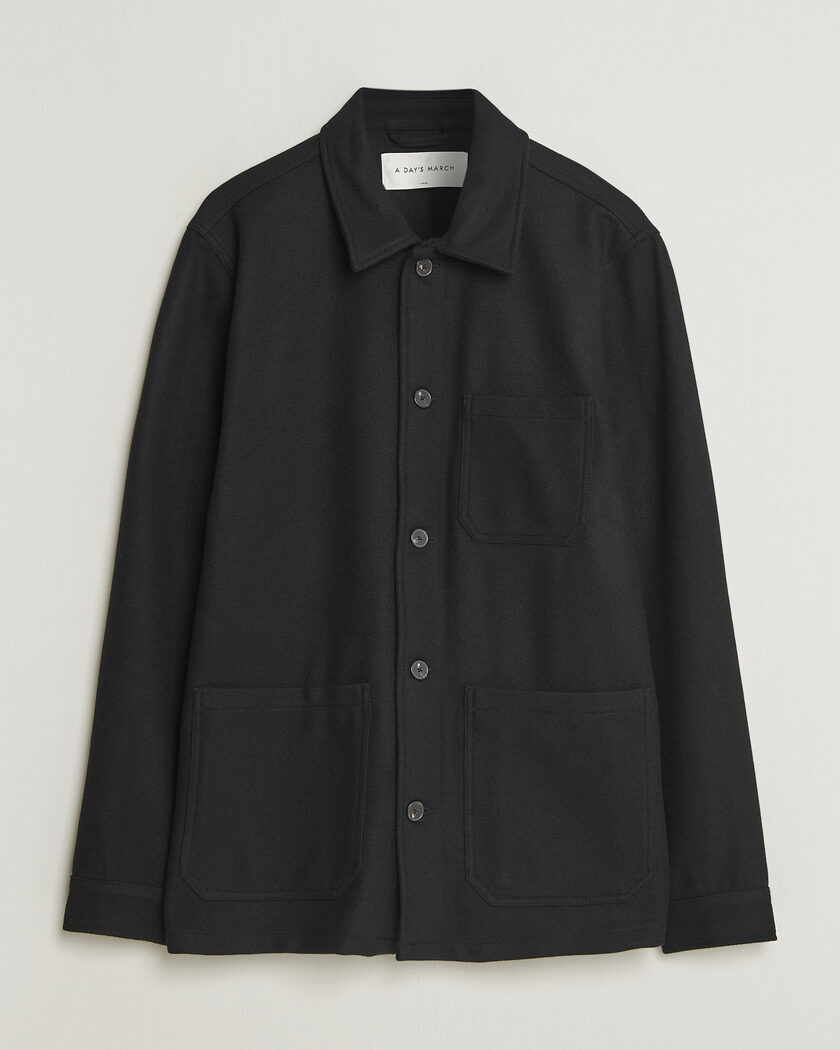 A Day's March Original Wool Overshirt Black – Negro