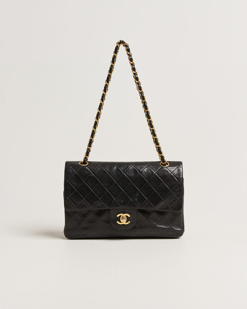 Chanel Pre-Owned Classic Medium Double Flap Bag Lambskin Black – Negro