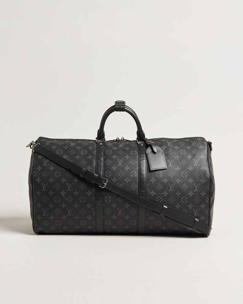 Louis Vuitton Pre-Owned Keepall 55 Bandoulière Monogram Eclipse – Negro
