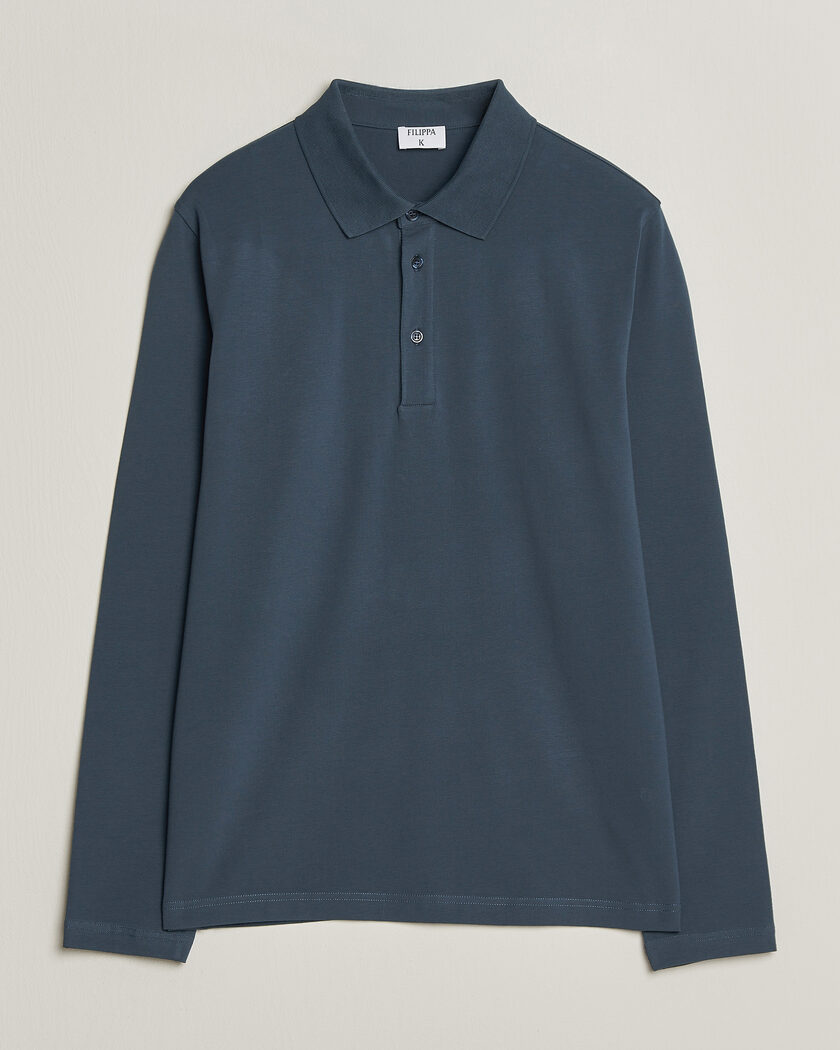 Filippa K Luke Lycra Polo Shirt Stone Blue – Azul