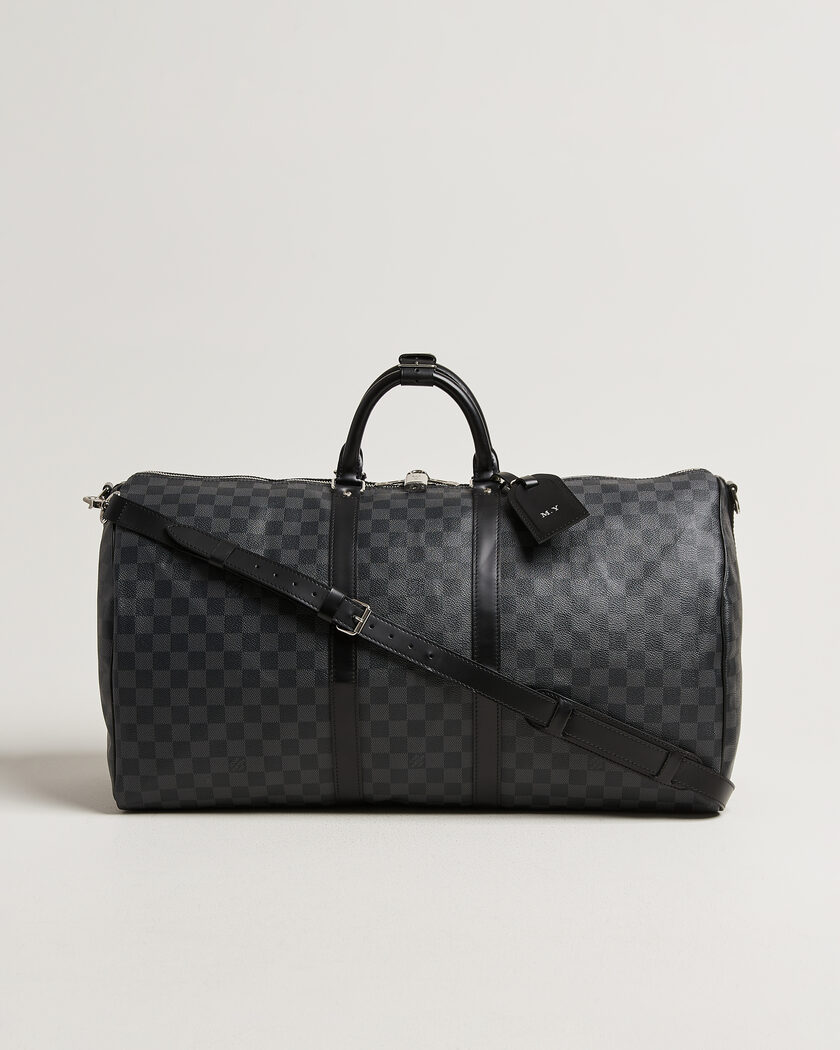 Louis Vuitton Pre-Owned Keepall Bandouliére 55 Damier Graphite – Negro