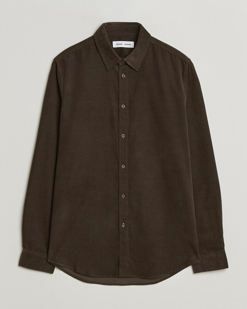Samsøe Samsøe Liam Baby Cord Checked Shirt Delicioso – Marrón