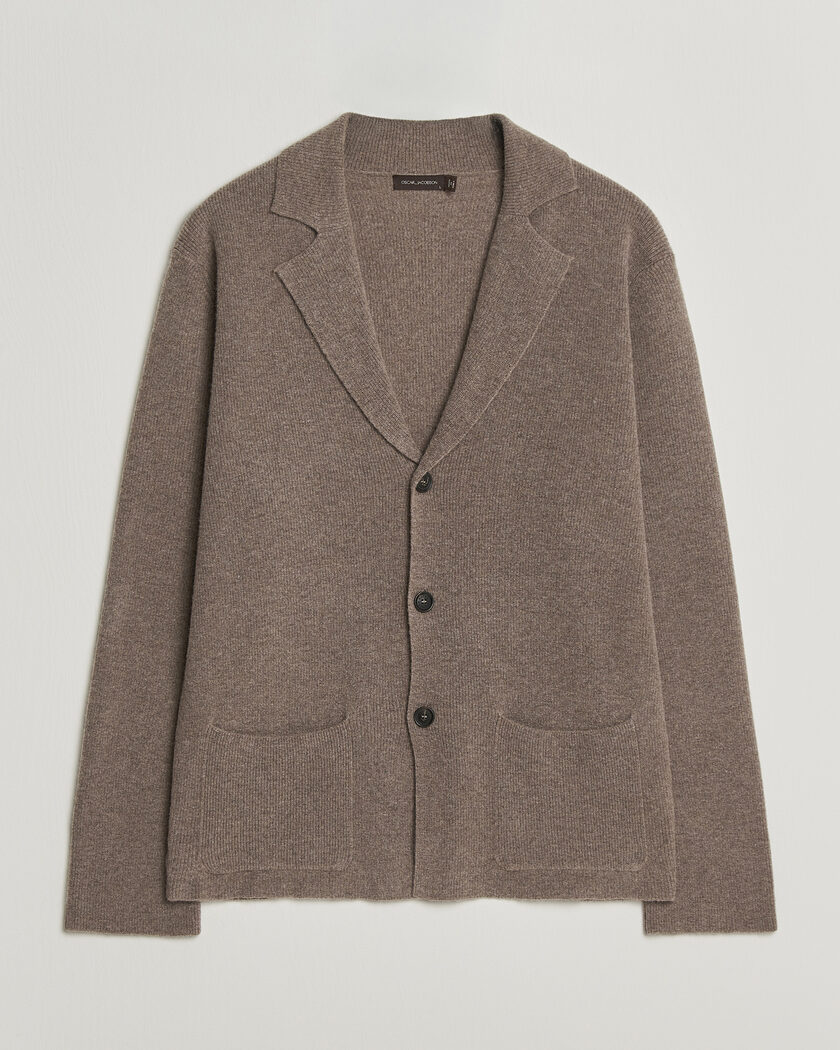 Oscar Jacobson Antonio Knitted Blazer Taupe – Marrón