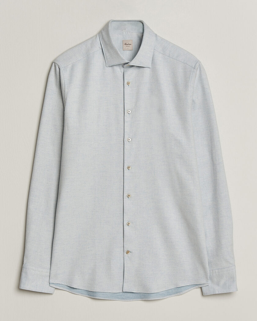 Stenströms Slimline Flannel Shirt Light Blue – Azul