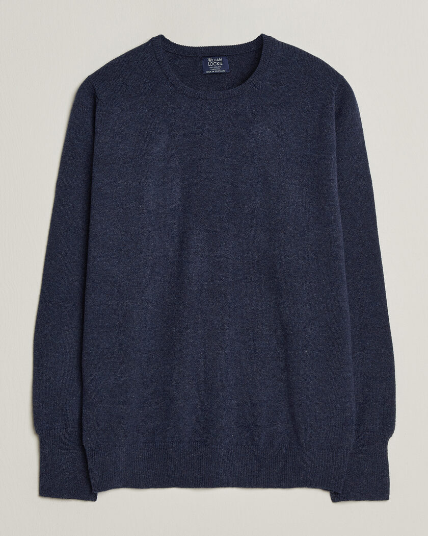 William Lockie Rob Lambswool Crewneck Astra – Azul