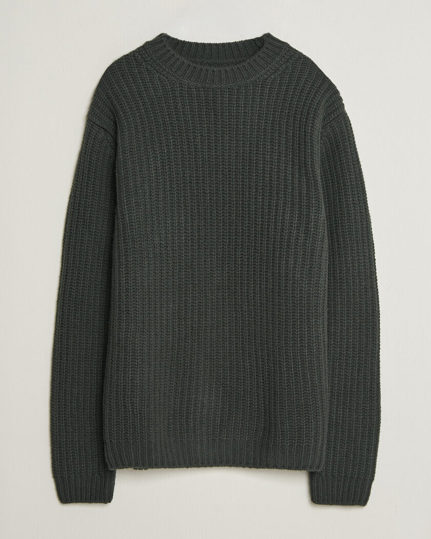 Nudie Jeans Gurry Chunky Knitted Sweater Racing Green – Verde