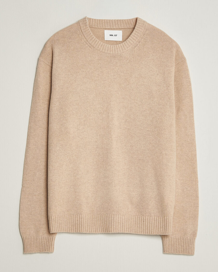 NN07 Russel Wool/Cotton Knitted Sweater Ecru – Blanco