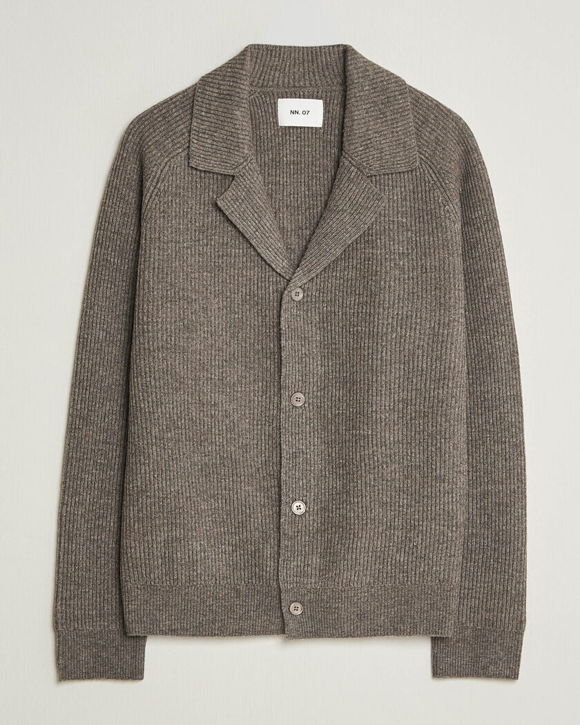 NN07 Shane Wool Knitted Cardigan Mable Husk – Marrón