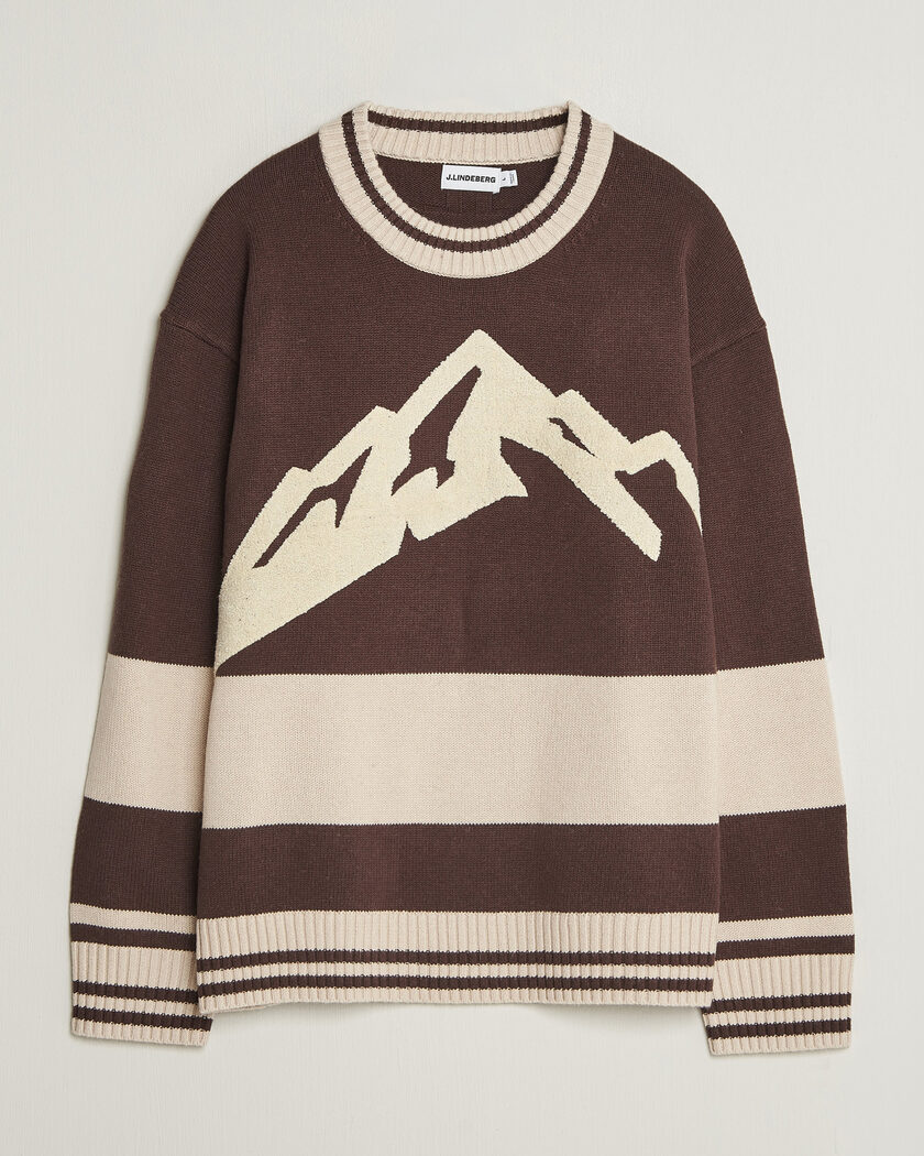 J.Lindeberg Steve Mountin Knitted Sweater Seal Brown – Marrón
