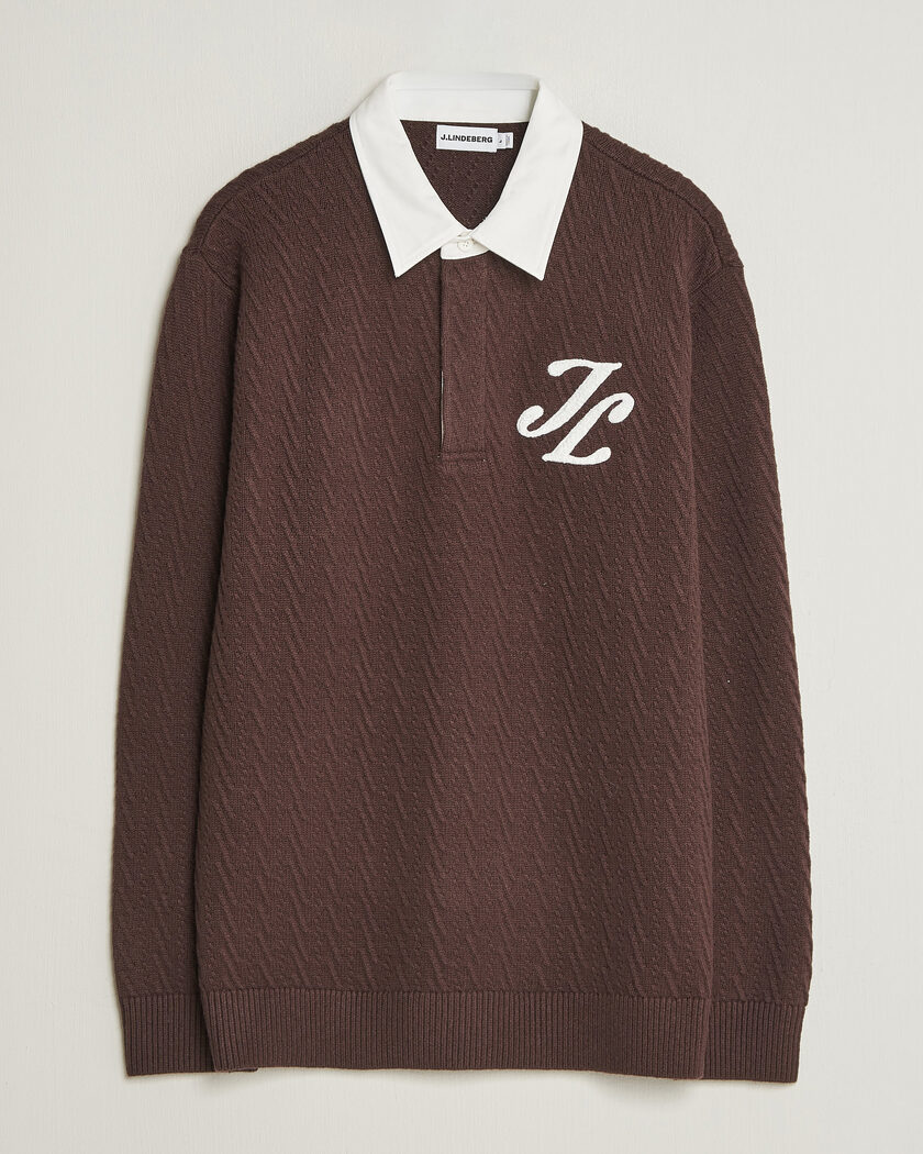  J.Lindeberg Johnny Knitted Rugby Seal Brown – Marrón